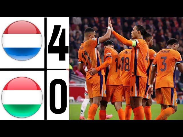 Netherlands vs Hungary 4-0 Uefa Nations League | All Goals & Highlights - 2024