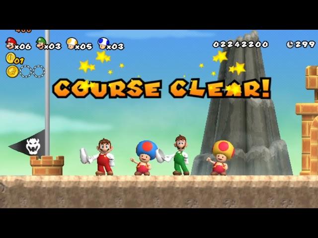 New super mario bros wii world 6 complete (4 players but thet are synchronized)