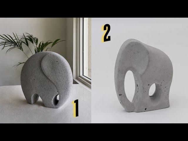 How to make Simple Cement Elephant: 2 Easy DIY Sculpture Ideas