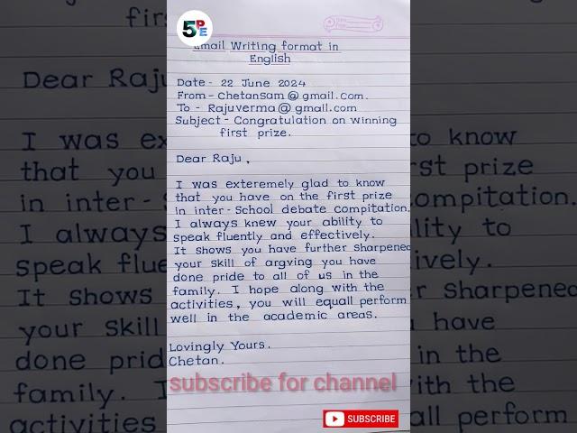 short on email writing format in english//short for email writing format//email writing format //