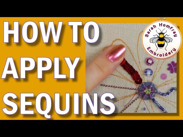 How to sew on sequins to fabric in 3 different ways | Hand embroidery for beginners video tutorial