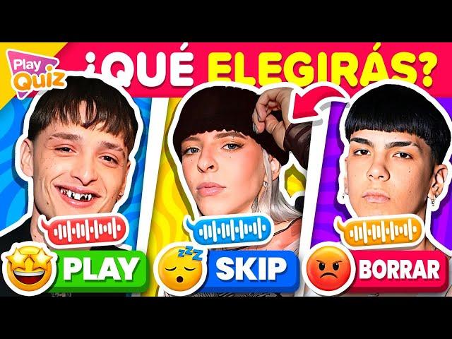 PLAY, SKIP o ELIMINAR  ¿Qué canción prefieres?  Salva 1 Elimina 1 | Play Quiz de Música