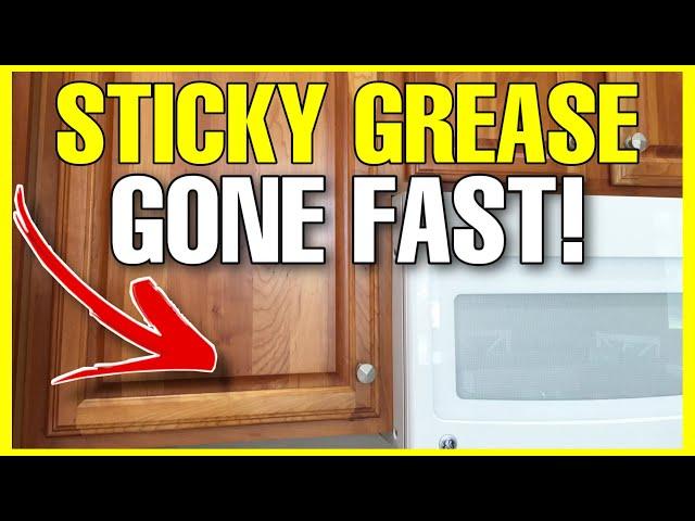 How to quickly CLEAN CABINETS & REMOVE GREASE & GUNK!!! | Andrea Jean