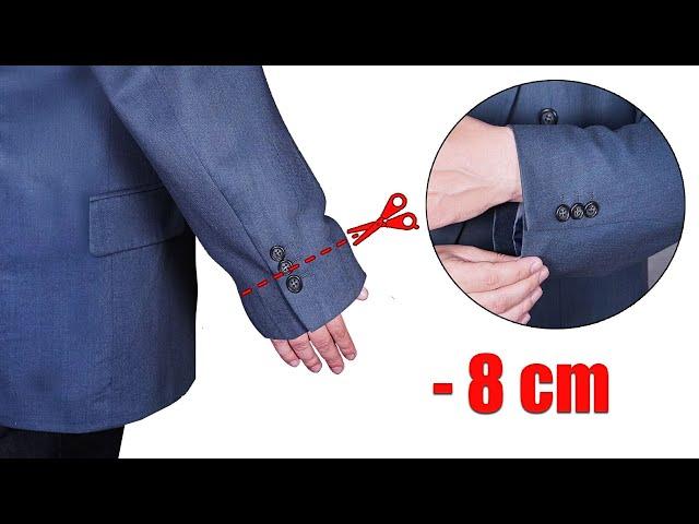 How to shorten the sleeves on the jacket without a tailor - quick and easy way!