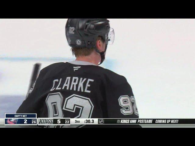 Brandt Clarke scores the empty netter for a power play goal.