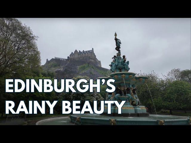 Rain Walk Through St. Cuthbert's, Princes Street Gardens, and Princes Street