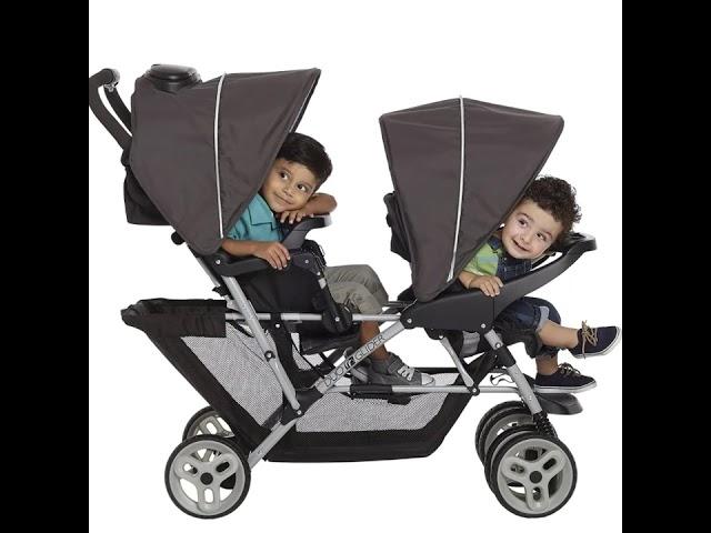 Graco DuoGlider Double Stroller | Lightweight Double Stroller with Tandem Seating, Glacier