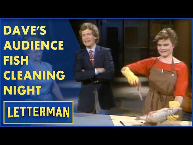 Dave's Audience Fish Cleaning Night With Mariel Hemingway | Letterman