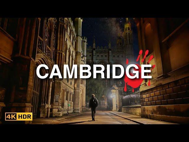 Cambridge Halloween Ghost Walk  | Unseen Cambridge UK Walking Tour at Night | 4K HDR