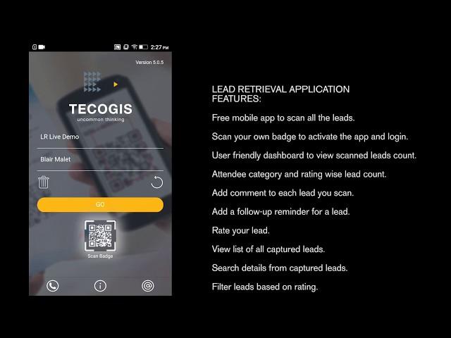 Tecogis' Lead Retrieval Mobile Application