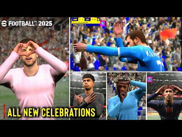 All New Hidden Celebrations In eFootball 2025 Mobile  | Kvaratskhelia, Yamal, Jordi Alba & Asensio