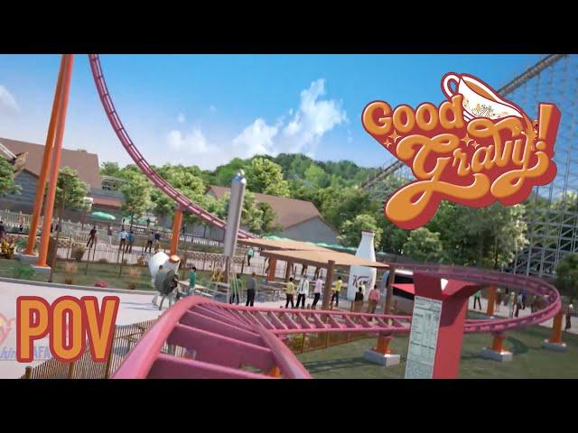 Good Gravy Front Row POV Animation Holiday World New for 2024 Family Coaster