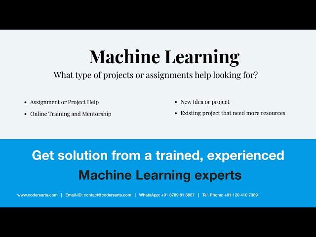 Machine Learning Assignment Help | Codersarts