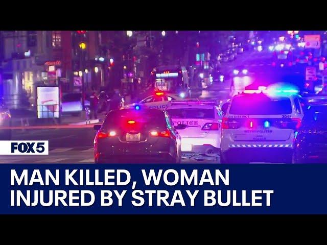 Man killed, woman injured by stray bullet in northwest DC shooting | FOX 5 DC