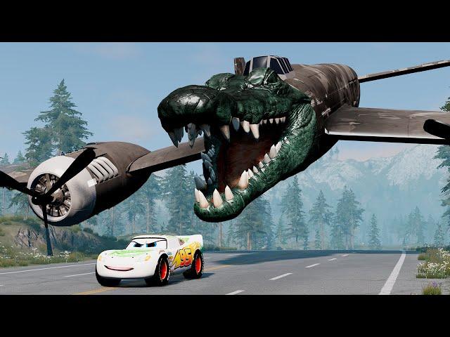 Epic escape from The Lightning McQueen Robot Eater, Bombardiro Crcodilo, Mater Eater |BeamNG.Drive