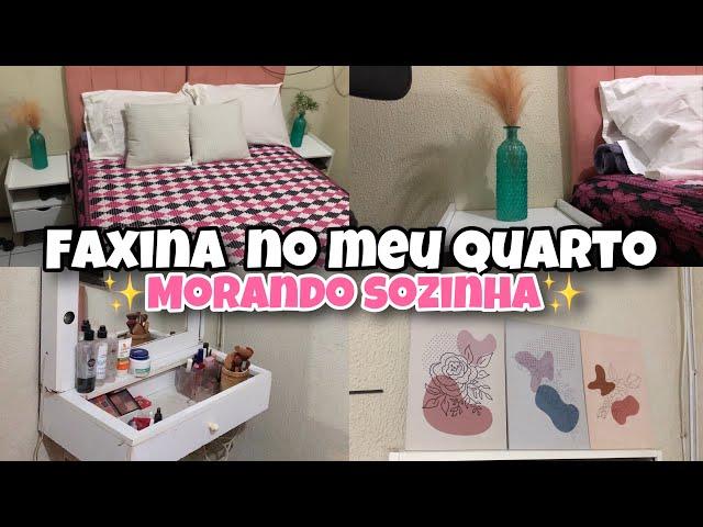 FAXINA COMPLETA NO QUARTO: Troquei colcha de cama |Limpei a penteadeira e muito+ | Morando sozinha