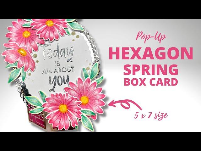 5 x 7 Hexagon Pop Up Spring Box Card