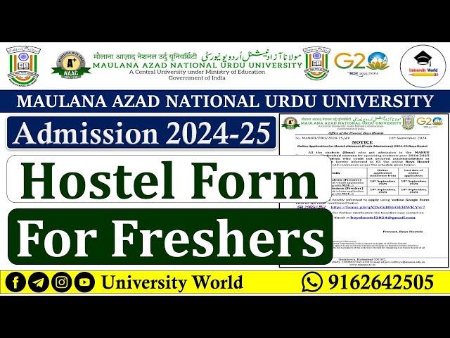 Manuu Hostel Form for Freshers Students