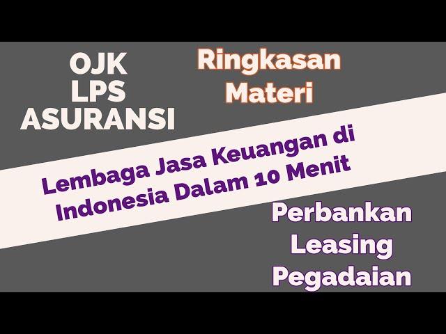 LEMBAGA JASA KEUANGAN DI INDONESIA