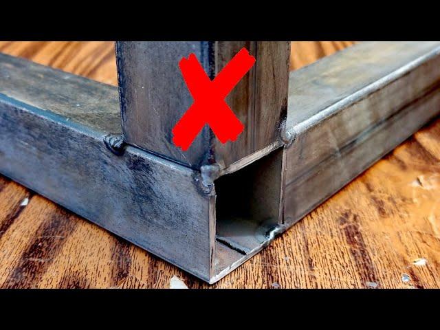 Few people know how to cut square pipe for 90 degrees joint | Welding tricks