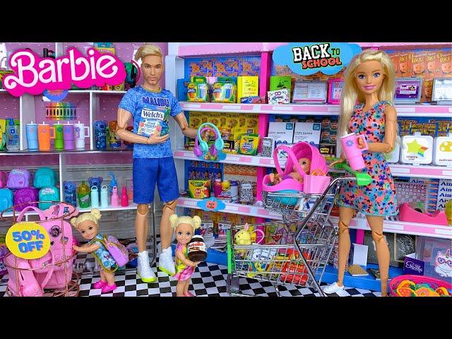 Barbie & Ken Doll Family School Supply Shopping