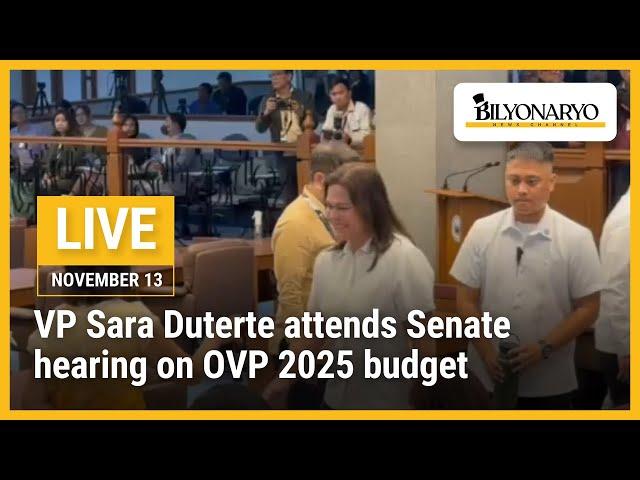 VP Sara Duterte attends Senate hearing on OVP 2025 budget