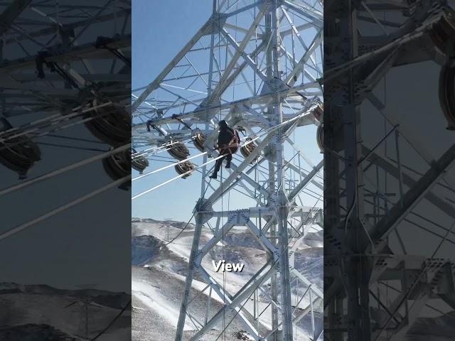 POV: Riding a High-Voltage Power Line #shorts