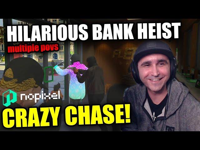 Summit1g HILARIOUS FLEECA BANK HEIST & CRAZY CHASE (MULTIPLE POVS)