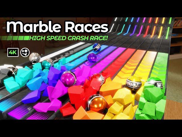 High Speed Marble Races  \ #marblerace #marblerun #marbles #physics #blender #animation