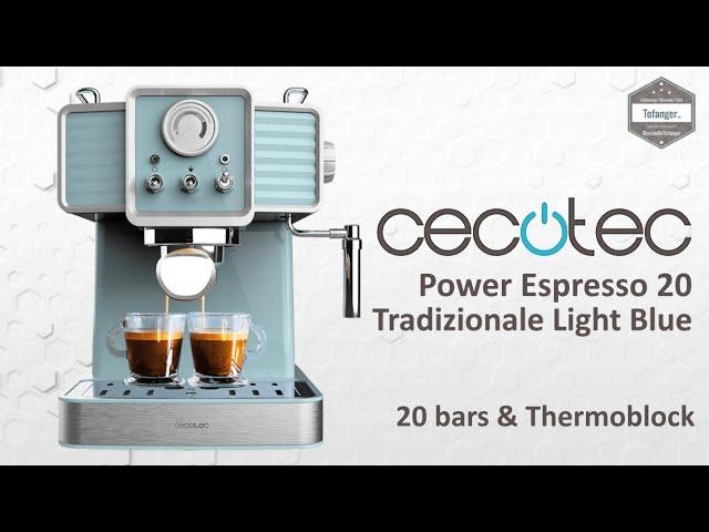 Cecotec Power Espresso 20 Tradizionale Light Blue - Espresso coffee machine 20 bars & Thermoblock