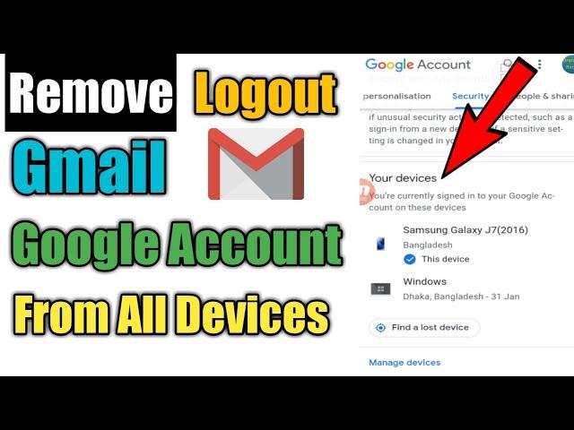 How To Remove Google Account From All Devices | Logout Your Gmail Account