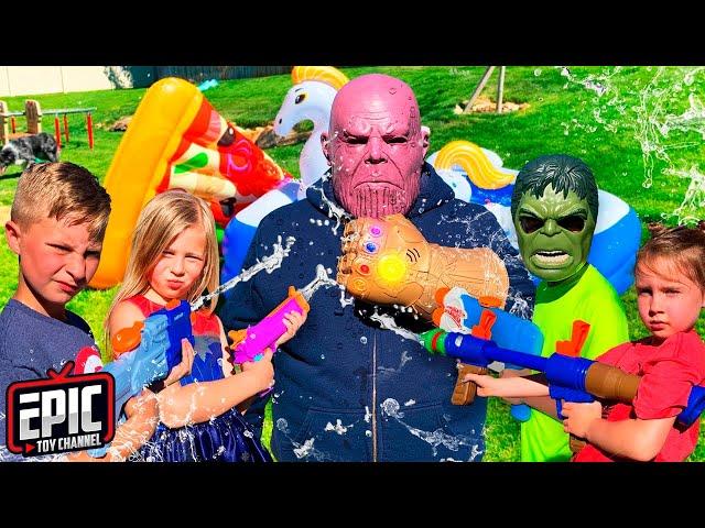 Super Soaker Nerf Battle - Avengers Hero Kidz