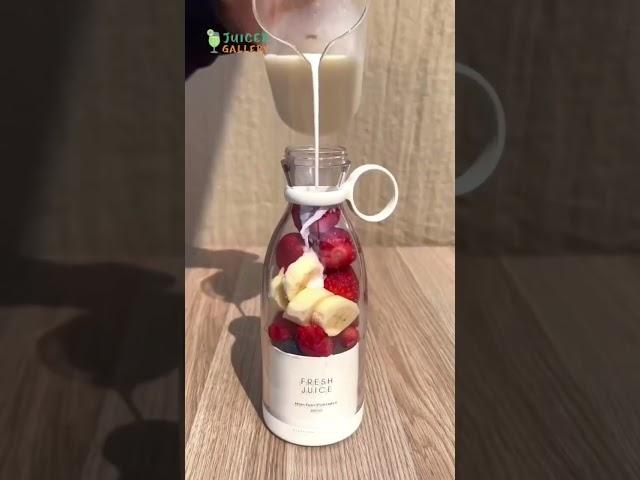 Berry Banana Milkshake with BlendOn Portable Blender! 