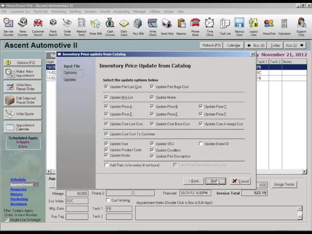 MaxxTraxx Lessons - New System Inventory Setup