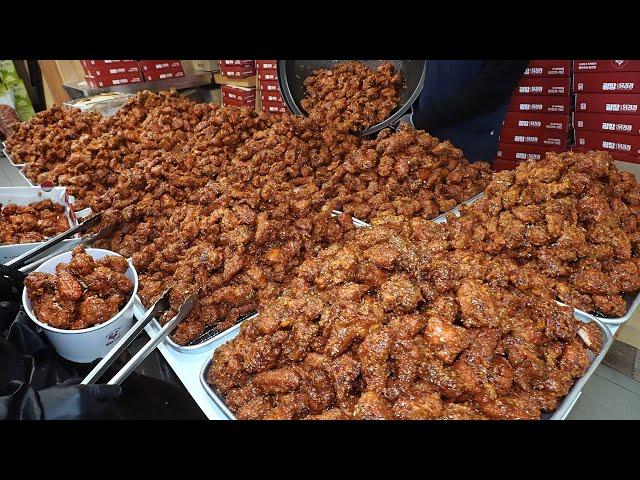 Perfectly Crispy! Popular Garlic Sweet and Sour Chicken in the market. / Korean street food