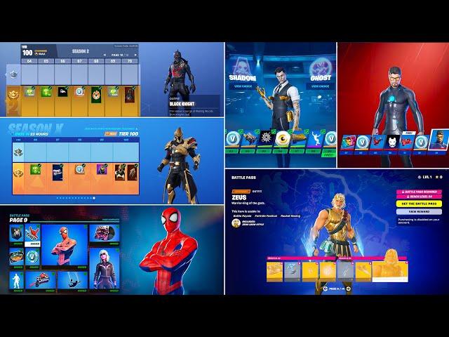 Evolution of Fortnite Battle Pass (Chapter 1 Season 2 - Chapter 5 Season 2)