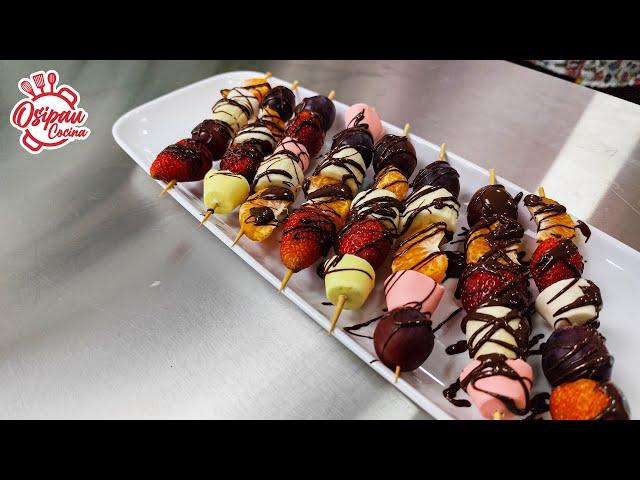  Divertidos PINCHOS DE FRUTAS CON CHOCOLATE para tus fiestas!