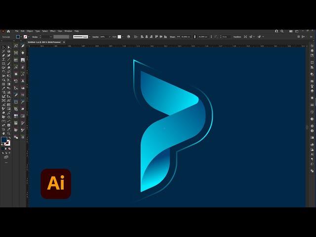 How To Make P Letter Logo In Adobe Illustrator (Tutorial)