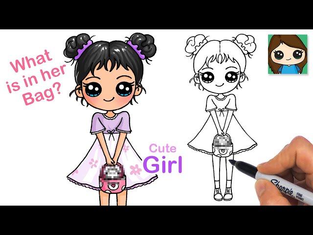 How to Draw a Cute Girl Wearing a Pretty Dress