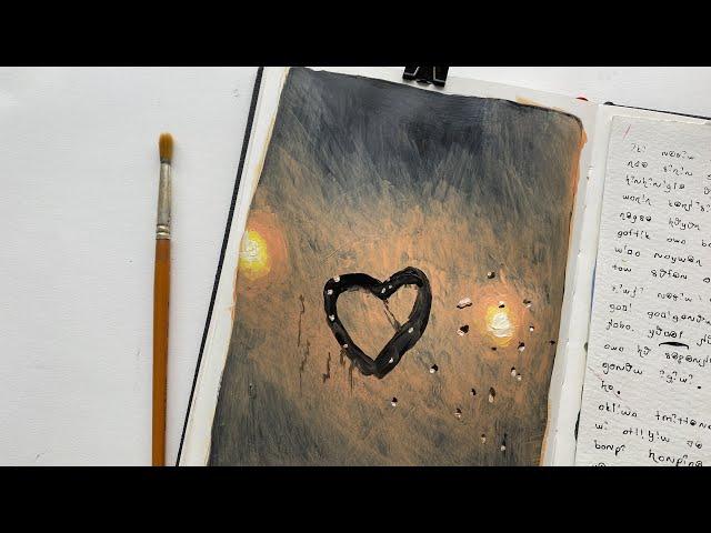 steamy heart painting | acrylic