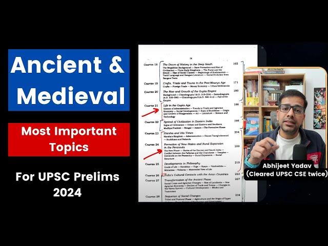 Important topics from Ancient & Medieval History for UPSC PRELIMS 2024