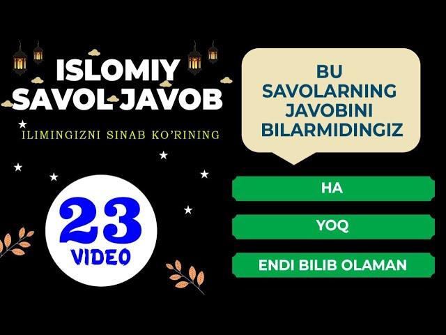 Islomiy savol javob #23 | diniy savol javoblar | исломие савол жавоб Abdullloh domla #savoltv