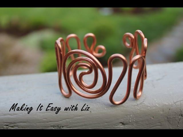 Easy Wire Work Cuff Bracelet - "Atlantic Waves"