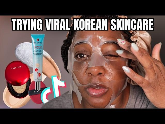 Black Girl Tries VIRAL Korean Skincare