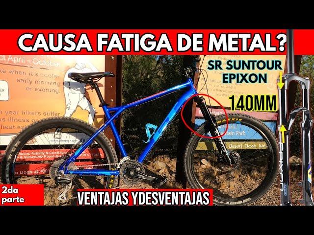 HORQUILLA 140MM EN BICICLETA XC DE 100MM