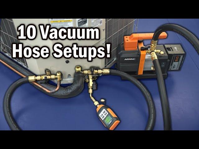 10 Vacuum Pump Hose Setups Used on Air Conditioning Refrigerant Tubing! HVAC Training!