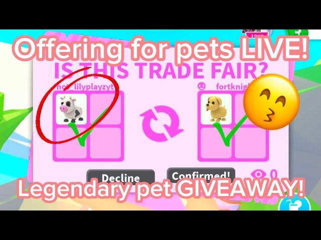 LIVE!IM GIVING AWAY DREAM PETS! RIGHT NOW!!!! GETTING A BAT DRAGON! ADOPT ME TRADING!