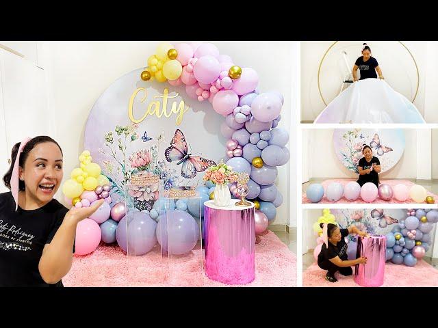 Como Hacer un Arco de Globos e instalarlo en un Panel CircularDecoración para cumpleaños