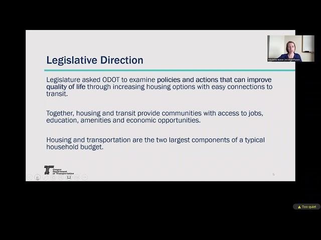 ODOT TGM Transit and Housing Study Webinar