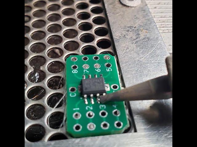 How to solder one of our SOIC-8 to DIP-8 SMT adapter boards.